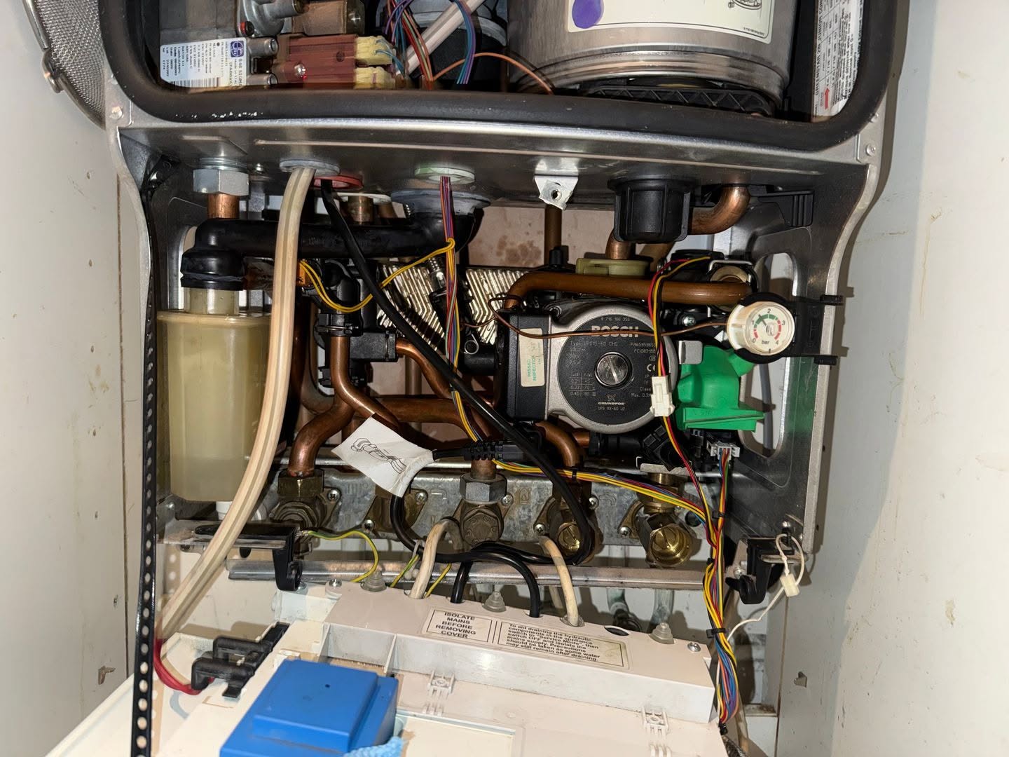 Boiler internals during service
