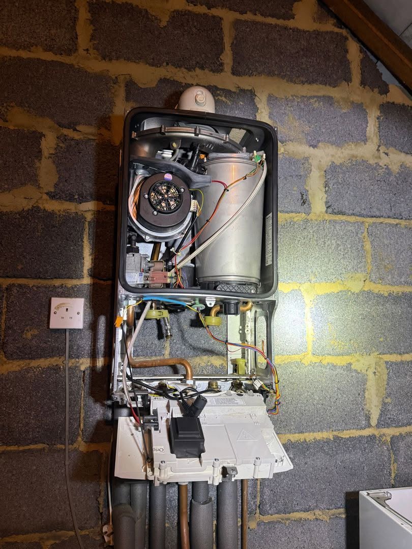Boiler fan and internals during repair